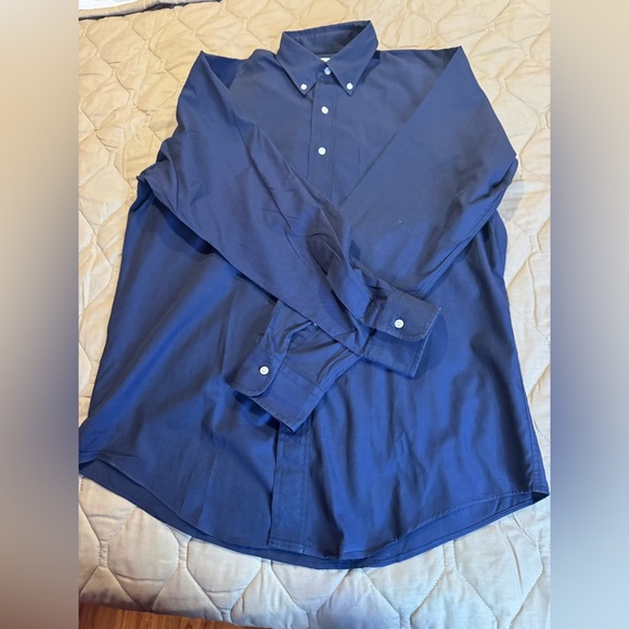 Marks and Spencer Men's Blue Navy  Dress Shirt Size 15.5 - Picture 1 of 13